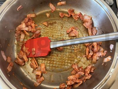 Sultingi makaronai su šonine sūrio padaže Žingsnis 3