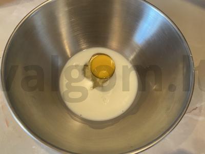 Šokoladinis avižų blynas su varškės sūriu ir avietėmis Žingsnis 2