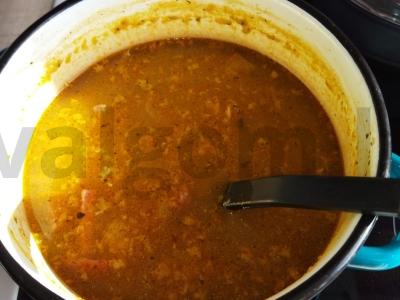 Tirštas žirnių sriuba su rūkytomis dešromis Žingsnis 3