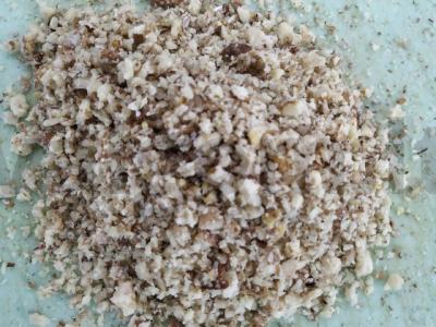 Sotūs avižiniai dribsniai su migdolų pienu, kokosų aliejumi ir džiovintais vaisiais Žingsnis 3