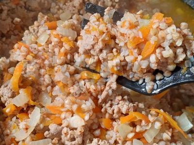 Troškinta grikių košė su švelniu faršu pagrindine nuotrauka