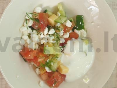 Daržovių salotas „Slaptas kodas“ Žingsnis 2