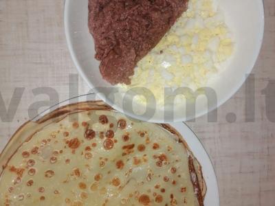 Namų blynai su kiaušiniu ir kepenų dešra Žingsnis 3