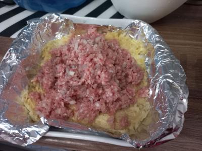 Greita bulvių apkepas su faršu Žingsnis 3