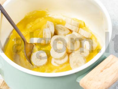 Manų košė su vaisiais kokosų piene Žingsnis 3