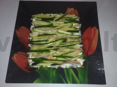 Užkandžių tortas iš lašišos, ryžių ir varškės sūrio Žingsnis 2