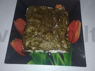 Užkandžių tortas iš lašišos, ryžių ir varškės sūrio Žingsnis 3