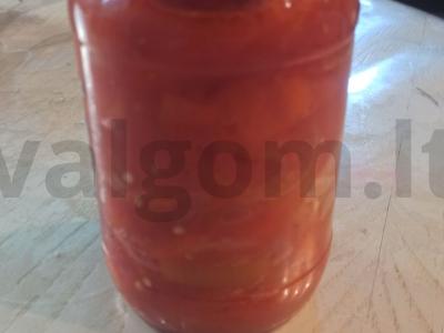Paprastųjų pipirų ir pomidorų sulčių lečo žiemai Žingsnis 5