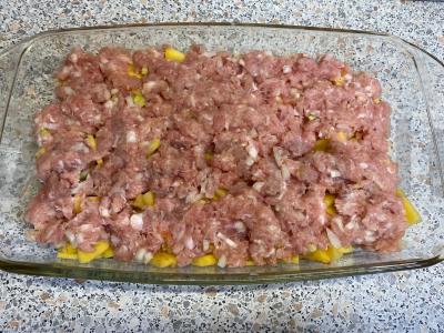 Bulvių apkepas su kiaulienos faršu Žingsnis 2