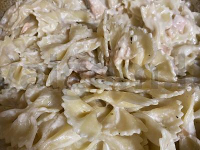 Makaronai su lašiša grietinėlės padaže Žingsnis 5