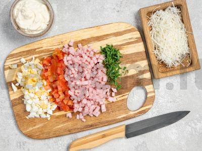 Salotas stiklinėje Žingsnis 1