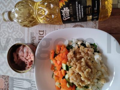 Tunas su lęšiais ir agurku Žingsnis 3