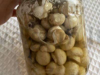 Marinuoti pievagrybiai su raudonuoju svogūnu Žingsnis 2