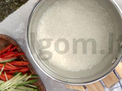 Vegetariški ritinėliai Žingsnis 1