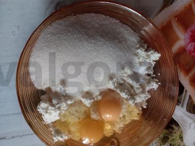 Birios karališkos varškės pyragas su vanilinu arbatai Žingsnis 1