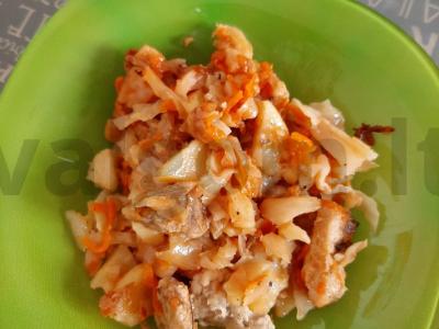 Daržovių troškinys su kopūstais ir mėsa pagrindine nuotrauka