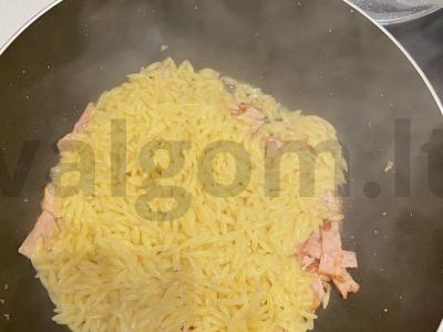 Orzotto „Carbonara“ su rūkyta šonine Žingsnis 5