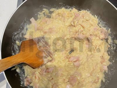 Orzotto „Carbonara“ su rūkyta šonine Žingsnis 6
