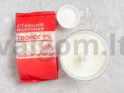 Varškės ir rikotos apkepas Žingsnis 1