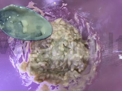 Vaikiški blynai su obuoliu, ryžių miltais ir vaisių tyre Žingsnis 3