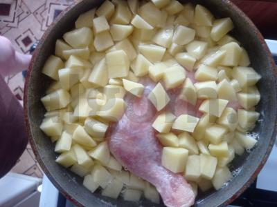 Troškinta bulvė su vištiena Žingsnis 2
