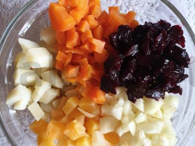 Daržovių salotas „Mix“ su bulvėmis ir moliūgu Žingsnis 2