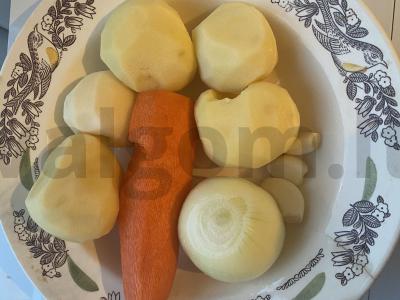 Grietininis sriuba su kiauliena Žingsnis 1