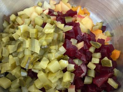 Vinegretas su skaniu žirneliu Žingsnis 6