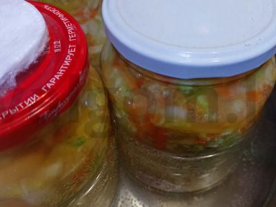 Žiemos salotos iš kopūstų ir paprikų Žingsnis 5