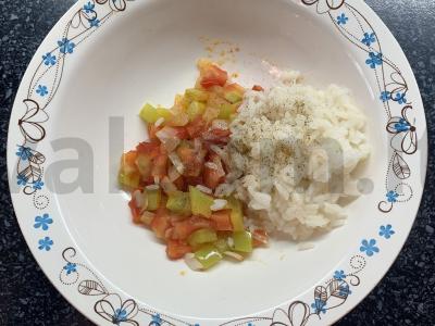 Įdarytos cukinijos su ryžiais ir daržovėmis Žingsnis 6