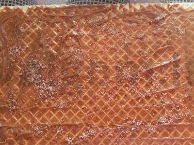 Vaflinis tortas su šokoladu ir kondensuotu pienu Žingsnis 3