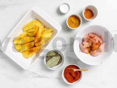 Kalakutienos filė su bulvių prieskoniu Žingsnis 1