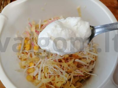 Salotas su rūkytu sūriu „Voratinklis“ Žingsnis 7