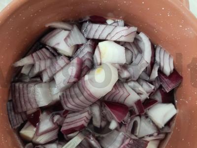 Sluoksniuotas salotas su obuoliu Žingsnis 1