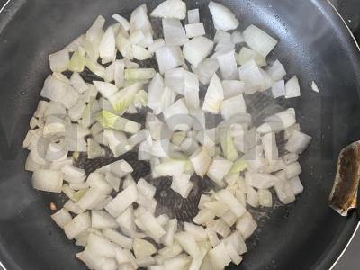 Bulvių apkepas su faršu ir pievagrybiais Žingsnis 6