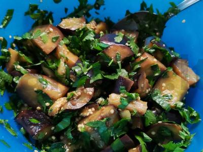 Marinuoti baklažanai su žolelėmis Žingsnis 6