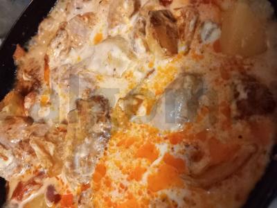 Keptas kiaulienos, bulvių ir kiaušinio patiekalas Žingsnis 4