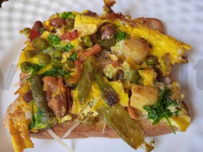 Tostai su pesto padažu, parmezanu ir karibų mišiniu Žingsnis 4