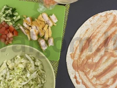 Tortilija su nuggetais Žingsnis 1