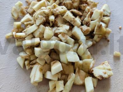 Šiltas salotas „Grybų piramidė“ Žingsnis 1