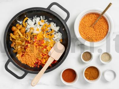 Lęšiai su kalakutienos filė ir voveraitėmis Žingsnis 1