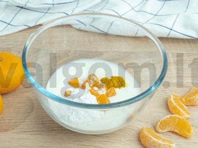 Kefyro gėrimas su mandarinų ir ciberžolės Žingsnis 2