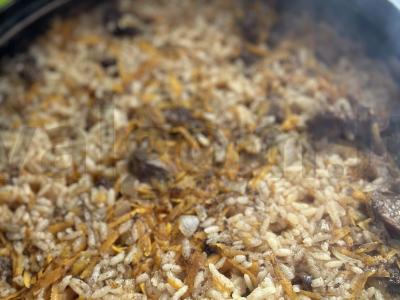 Plovas su žąsies mėsa „Namų fantazija“ Žingsnis 5