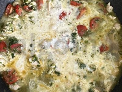 Makaronai su špinatais ir vištiena per 20 minučių Žingsnis 11