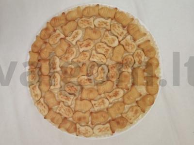 Greitas ir švelnaus skonio tortas ant vaflinių lakštų ir krekerių pagrindo Žingsnis 2