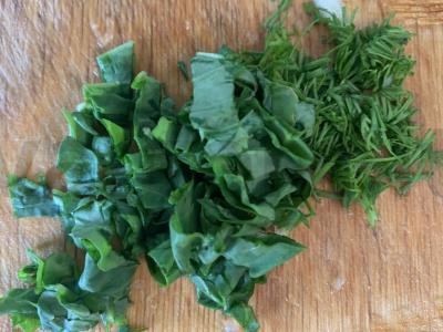 Padažas su rukola ir agurku žuvies patiekalams Žingsnis 2