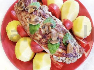 Jautienos ritinys su grybais pagrindine nuotrauka