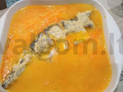 Puiki skumbrija grietinėje su ryžiais Žingsnis 8