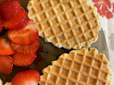 Vaflis su braškėmis, bananais ir jogurtu Žingsnis 2