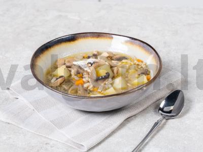 Grybų sriuba iš šampinjonų su perliniu miežiu pagrindine nuotrauka